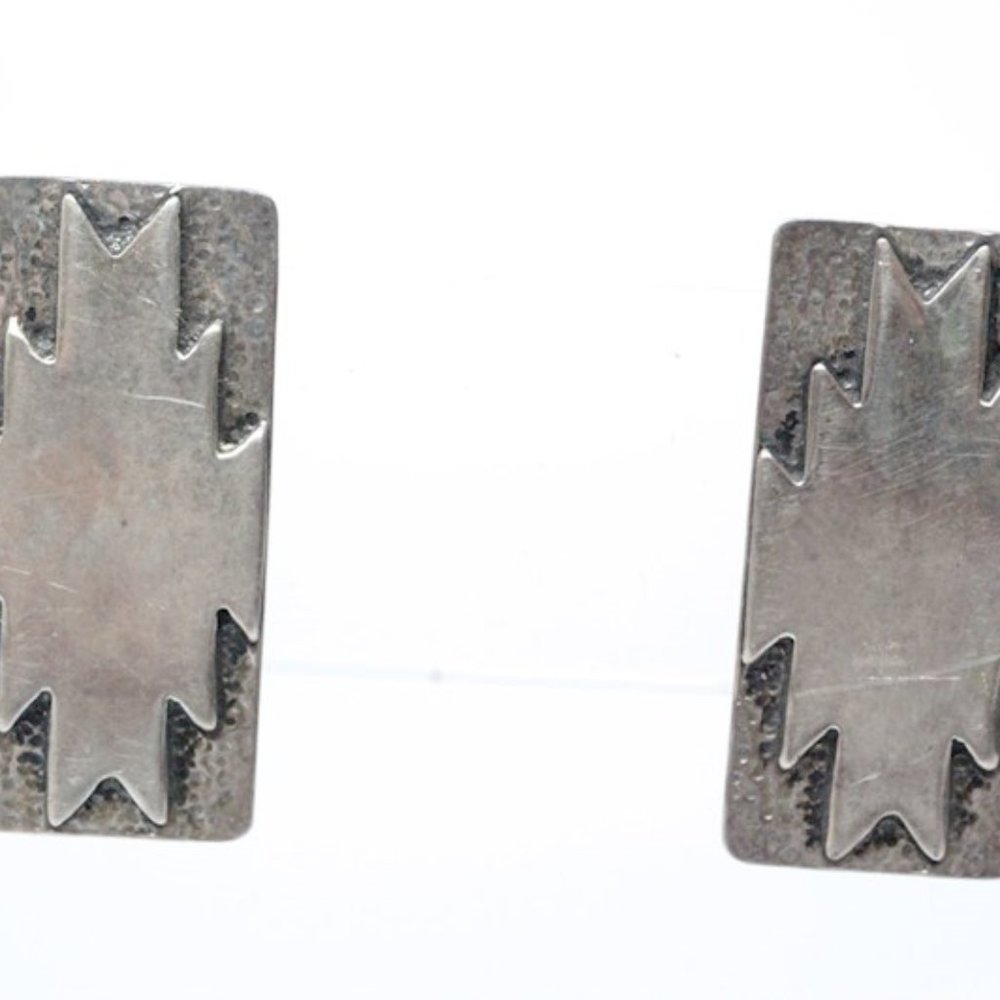 Vintage Navajo Native American sterling silver ear
